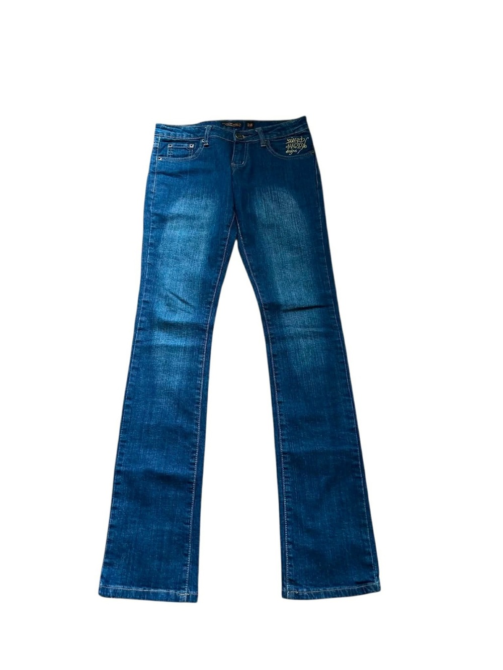 🎉2x HP🎊🆕Ed Hardy Blue Straight Leg Jeans Classic Style